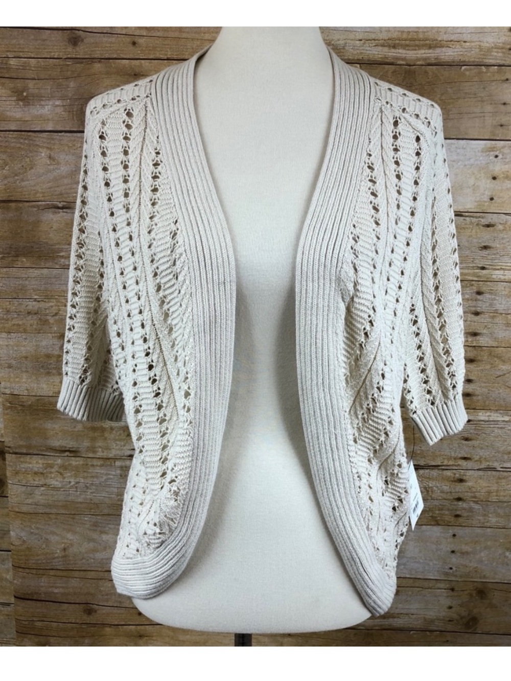 Open weave knit cardigan Liz Claiborne
